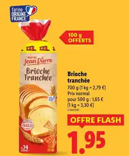 Lidl MAITRE JEAN PIERRE Brioche tranchée offre