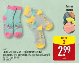 ALDI L&D Chaussettes Anti-Dérapantes offre