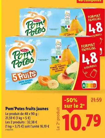 Lidl Materne Pom'Potes fruits jaunes offre