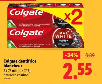 Lidl Colgate Colgate dentifrice blancheur offre