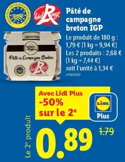 Lidl Pâté de campagne breton IGP offre