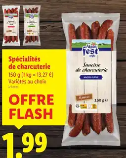 Lidl Alpen Fest Spécialités de charcuterie offre