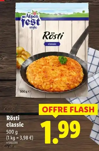 Lidl ALPEN FEST Rösti classic offre