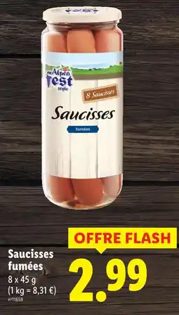 Lidl ALPEN FEST Saucisses fumées offre