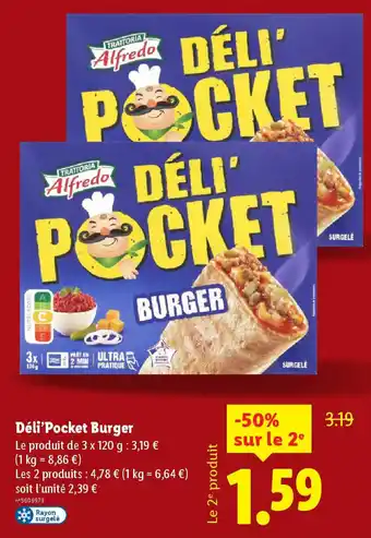 Lidl Trattoria Alfredo Déli’Pocket Burger offre