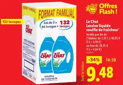 Lidl Le Chat Lessive liquide souffle de fraîcheur offre