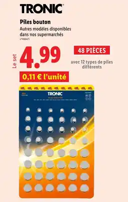 Lidl TRONIC Piles bouton offre