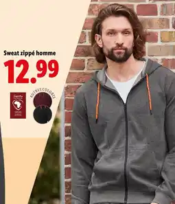 Lidl Sweat zippé homme offre