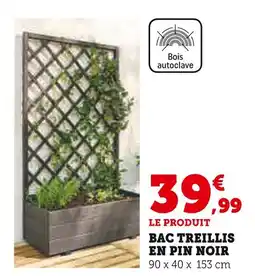 Super U Bac treillis en pin noir offre