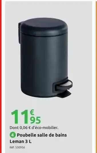Poubelle Salle De Bains Leman 3 L
