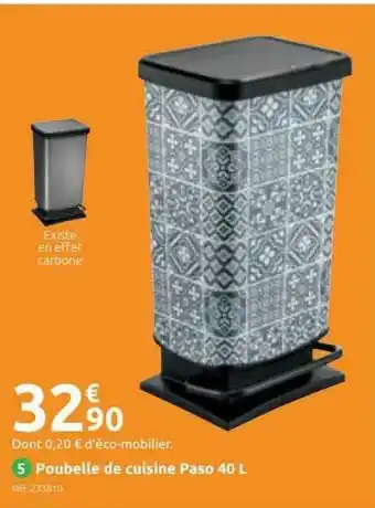 Mr Bricolage Poubelle De Cuisine Paso 40 L offre