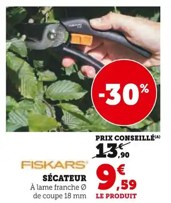 Super U FISKARS Sécateur offre