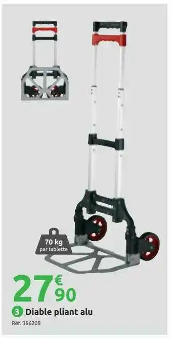 Mr Bricolage Diable Pliant Alu offre