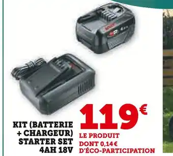 Super U Kit (batterie + chargeur) starter set 4AH 18V offre