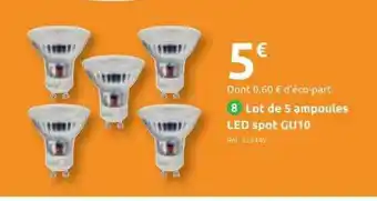 Mr Bricolage Lot De 5 Ampoules Led Spot Gu10 offre