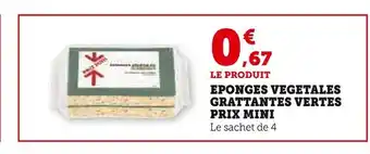 U Express Eponges vegetales grattantes vertes prix mini offre