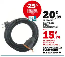 Super U Prolongateur électrique 16A 10m IP44 U offre