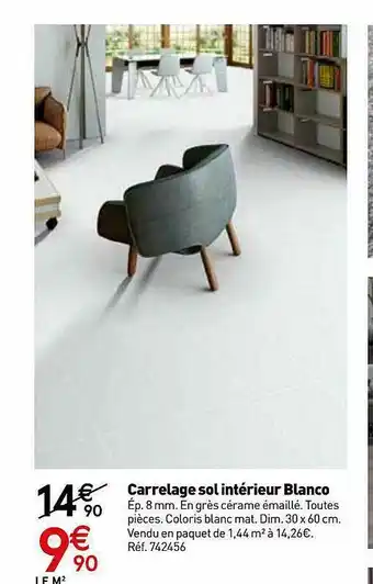 Mr Bricolage Carrelage Sol Intérieur Blanco offre