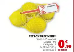 U Express Citron Prix Mini offre