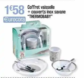 Cora x Carrefour Coffret Vaisselle + Couverts Inox Savane offre