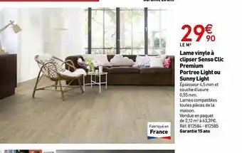 Mr Bricolage Lame Vinyle à Clipser Senso Clic Premium Portree Light Ou Sunny Light offre