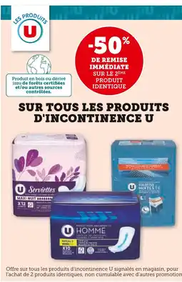 U Express U -50% de remise immédiate sur le 2ème produit identique offre