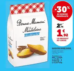 U Express Bonne Maman La Madeleine chocolat au lait offre