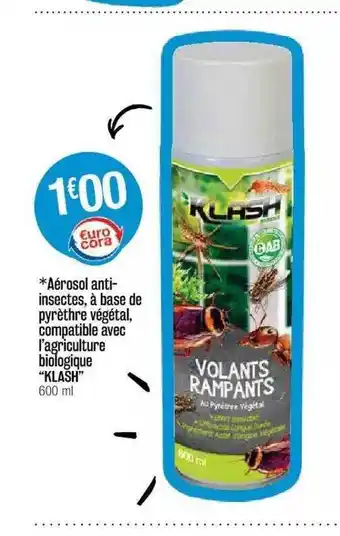 Cora x Carrefour Aérosol Anti-insectes, à Base De Pyrèthre Végétal, Compatible Avec L'agriculture Biologique offre