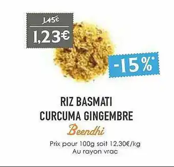Riz Basmati Curcuma Gingembre Beendhi