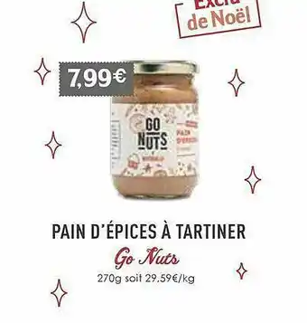 Naturalia Pain D'épices à Tartiner Go Nuts offre