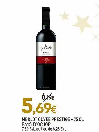 naturéO Merlot Cuvée Prestige - 75 Cl Pays D'oc Igp offre