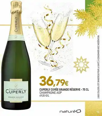 naturéO Cuperly Cuvée Grande Résere - 75 Cl Champagne Aop offre