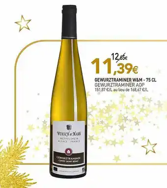 naturéO Gewurztraminer W&m - 75 Cl Gewurztraminer Aop offre