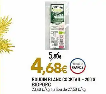 naturéO Boudin Blanc Cocktail - 200 G Bioporc offre
