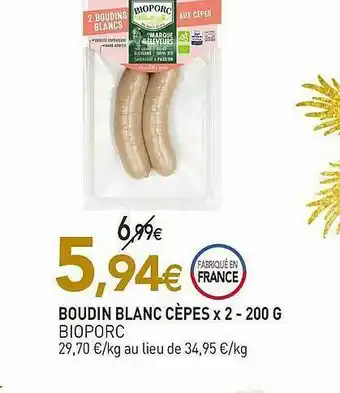 naturéO Boudin Blanc Cèpes Bioporc X2 - 200 G offre