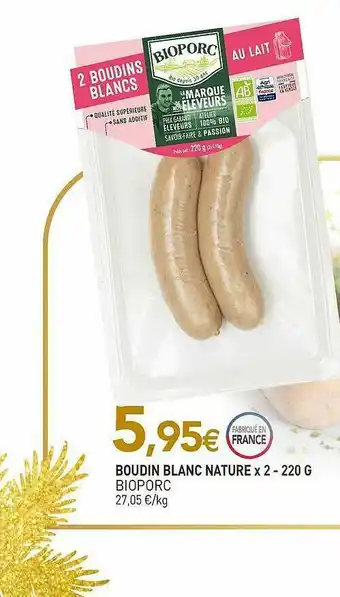 naturéO Boudin Blanc Nature Bioporc offre