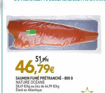 naturéO Saumon Fumé Prétranché - 800 G Nature Océane offre
