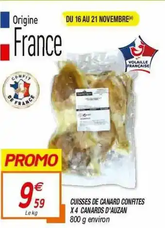 Netto Cuisses De Canard Confites X4 Canards D'auzan offre