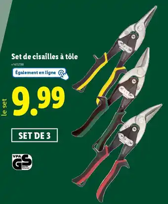 Lidl PARKSID Set de cisailles à tôle offre