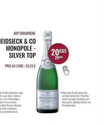 Nicolas Aop Champagne Heidsieck & Co Monopole - Silver Top offre