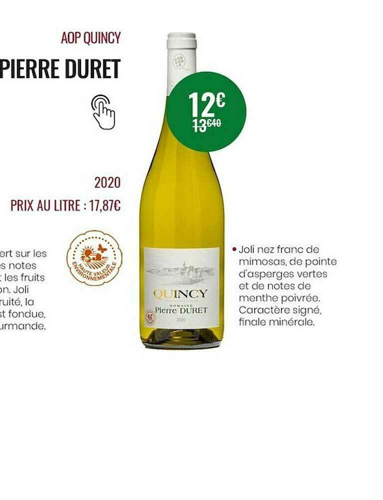 Promo Aop Quincy Pierre Duret 2020 chez Nicolas