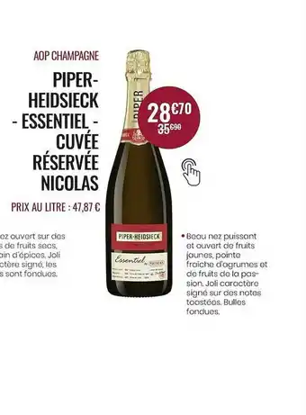 Nicolas Aop Champagne Piper-heidsieck - Essentiel - Cuvée Réservée Nicolas offre