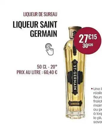 Nicolas Liqueur De Sureau Liqueur Saint Germain offre