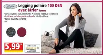 Norma Legging Polaire 100 Den Avec étrier Femme ElleNor offre