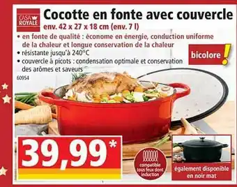 Norma Cocotte En Fonte Avec Couvercle Casa Royale offre