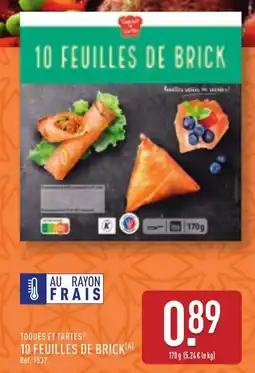 ALDI TOQUES ET TARTES® 10 feuilles de brick offre