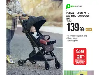 Poussette Compacte Aria Basic - Camouflage Noir