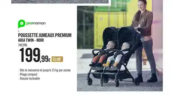 Orchestra Poussette Jumeaux Premium Aria Twin - Noir offre