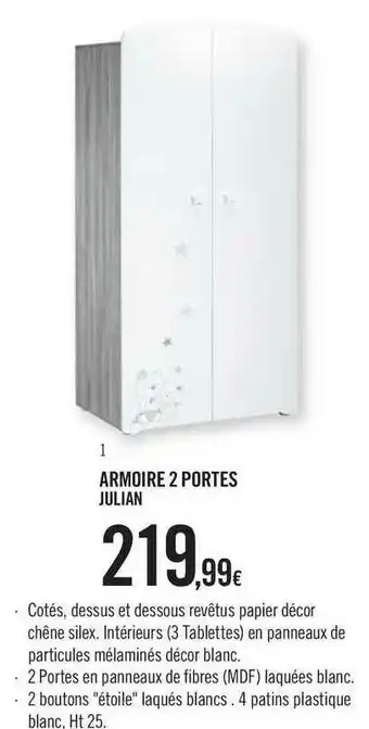 Orchestra Armoire 2 Portes Julian offre