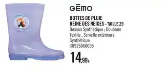 Orchestra Bottes De Pluie Reine Des Neiges - Taille 29 Gemo offre
